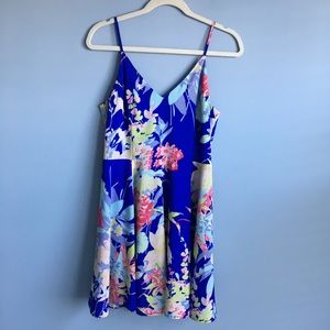 Yumi Kim Blue Floral Skater Style Dress, Medium